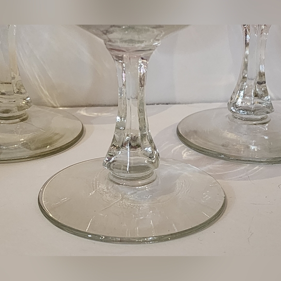 Vintage Galleria Stoneware Flower Floral Pink Gray Stemmed Glass Set of 4 - Picture 4 of 5